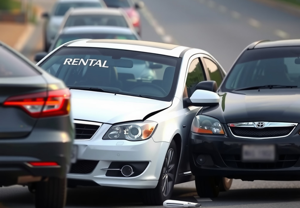 Motor vehicle accident involving a rental car.
