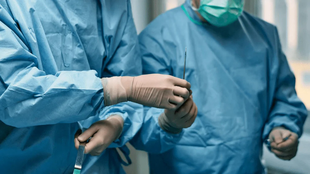 Medical staff following proper safety standards.