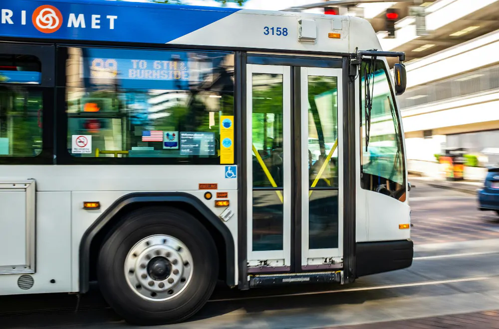 TriMet bus on the road.